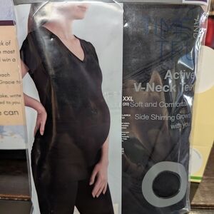 Women's Black V-Neck Maternity Tee